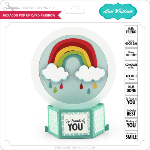 Hexagon Pop Up Card Rainbow - Lori Whitlock's SVG Shop