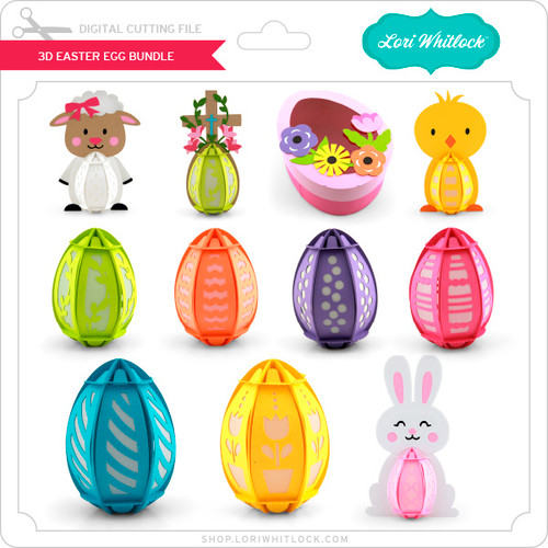 3D Easter Egg Bundle - Lori Whitlock's SVG Shop