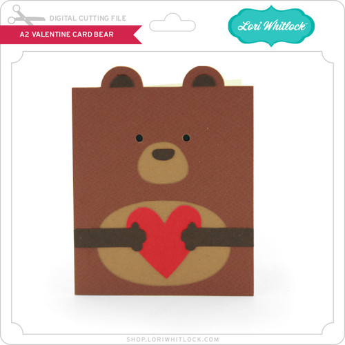 A2 Valentine Card Bear - Lori Whitlock's SVG Shop