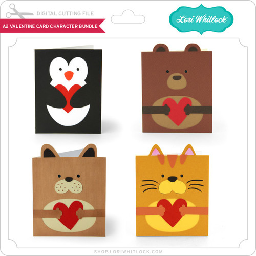 A2 Valentine Card Character Bundle - Lori Whitlock's SVG Shop