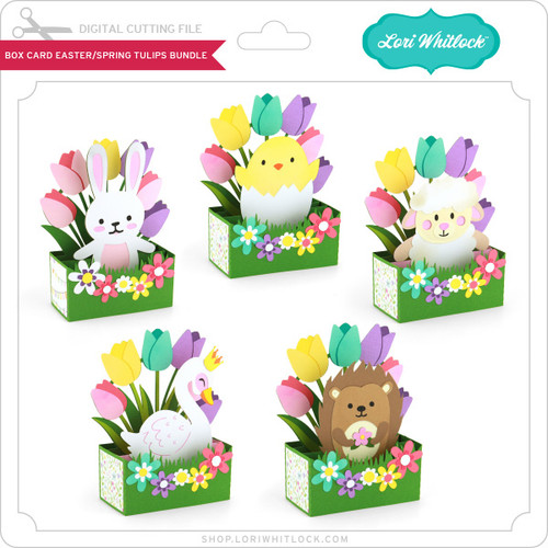 Box Card Easter/Spring Tulips Bundle - Lori Whitlock's SVG Shop