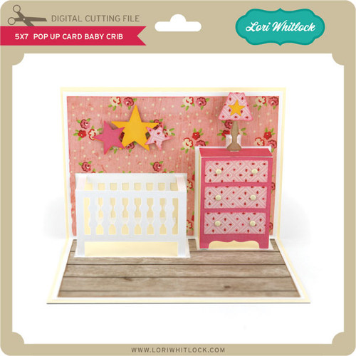 5x7 Pop Up Card Baby Crib Lori Whitlock's SVG Shop