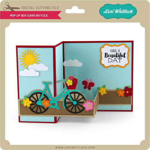 Pop Up Box Card Bicycle - Lori Whitlock's SVG Shop