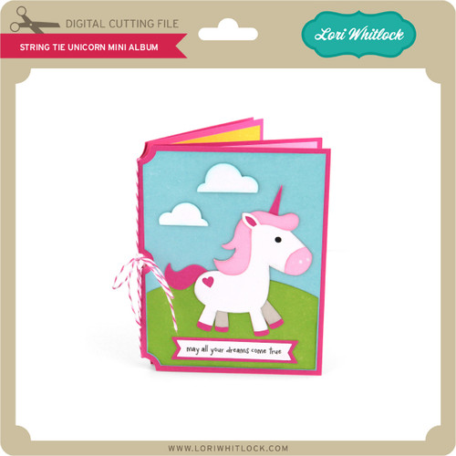 String Tie Unicorn Mini Album - Lori Whitlock's SVG Shop