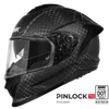 SMK FULL-FACE TITAN CARBON FIBER SOLID STREET MACA 200 GREY/BLACK SIDE VIEW