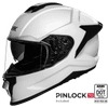 SMK FULL-FACE TITAN FIBREGLASS SOLID WHITE GL 100 GLOSS WHITE/BLACK SIDE VIEW