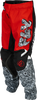 FLY RACING YOUTH KINETIC MUTANT PANTS RED/WHITE/BLACK