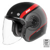 SMK OPEN-FACE RETRO JET MA263 BLACK/RED/GREY SIDE VIEW