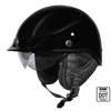 SMK HALF HELMET PATRIOT SOLID BLACK GL 200 GLOSS BLACK SIDE VIEW