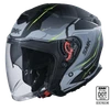 SMK OPEN-FACE GTJ ESCAPE MA264 BLACK/GREY/GREEN SIDE VIEW