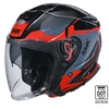 SMK OPEN-FACE GTJ ESCAPE GL236 RED/BLACK/GREY SIDE VIEW