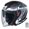 SMK OPEN-FACE GTJ ESCAPE MA213 GREY/WHTE/BLACK/ORANGE SIDE VIEW