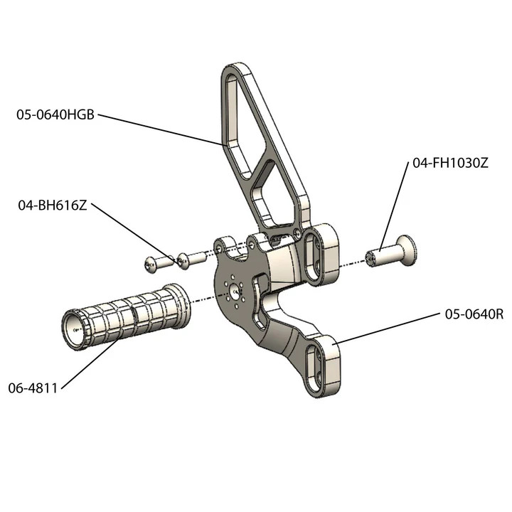 (2008-2013) Ducati 848/1098/1198/848 Evo Complete Rearset - Black