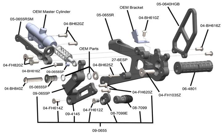 Ducati Streetfighter V4/V4S Complete Rearset