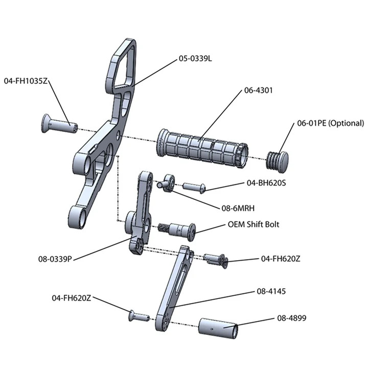 (2008-16) Honda CBR1000RR Complete Rearset