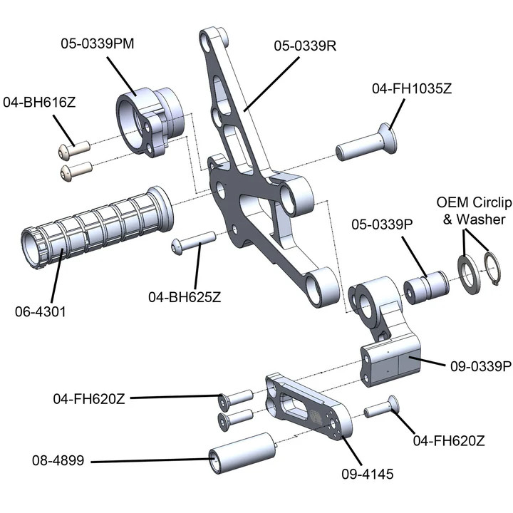 (2017-2025) Honda CBR1000RR Complete Rearset