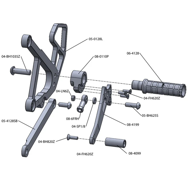 (2009-11) Kawasaki Ninja 650R Complete Rearset