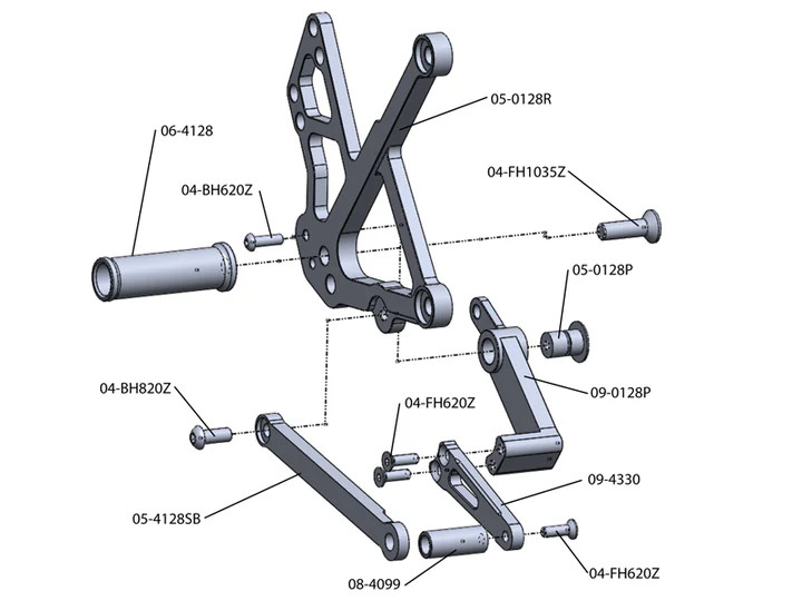 (2009-11) Kawasaki Ninja 650R Complete Rearset
