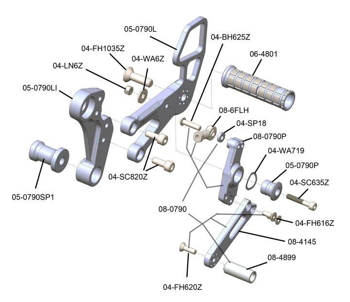 2018-2023 KTM Duke790/890 Rear Set Kit