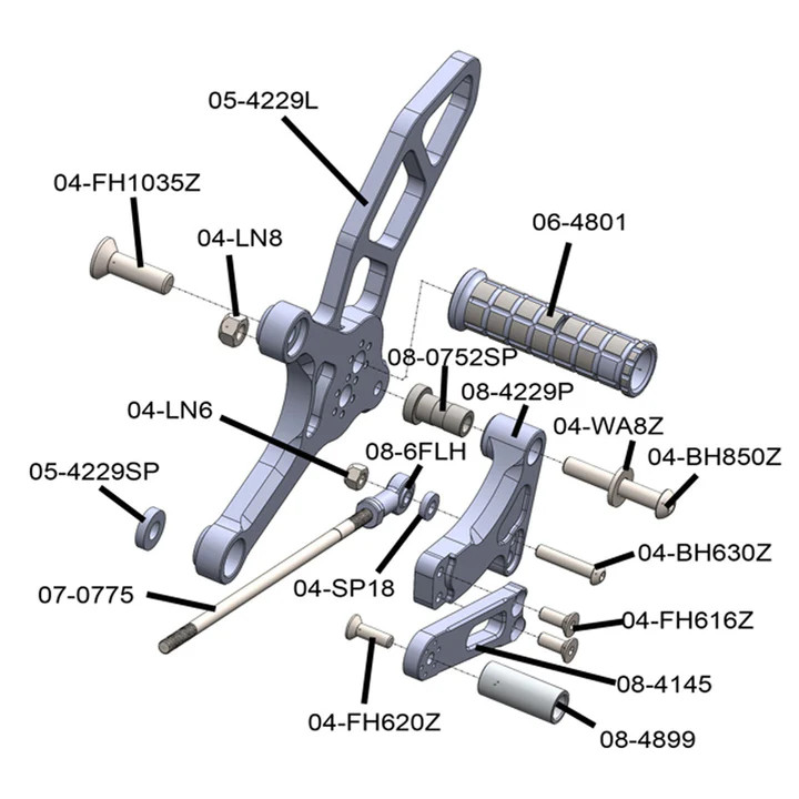 (2017-2023) Suzuki SV650 Rearset