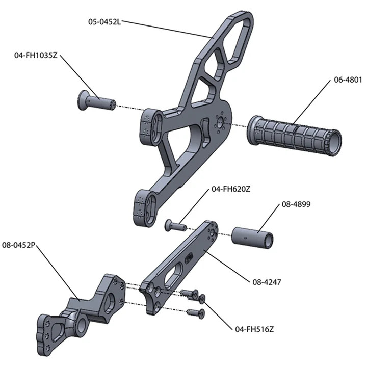05-0452B 2009-14 Yamaha R1 Complete Rearset
