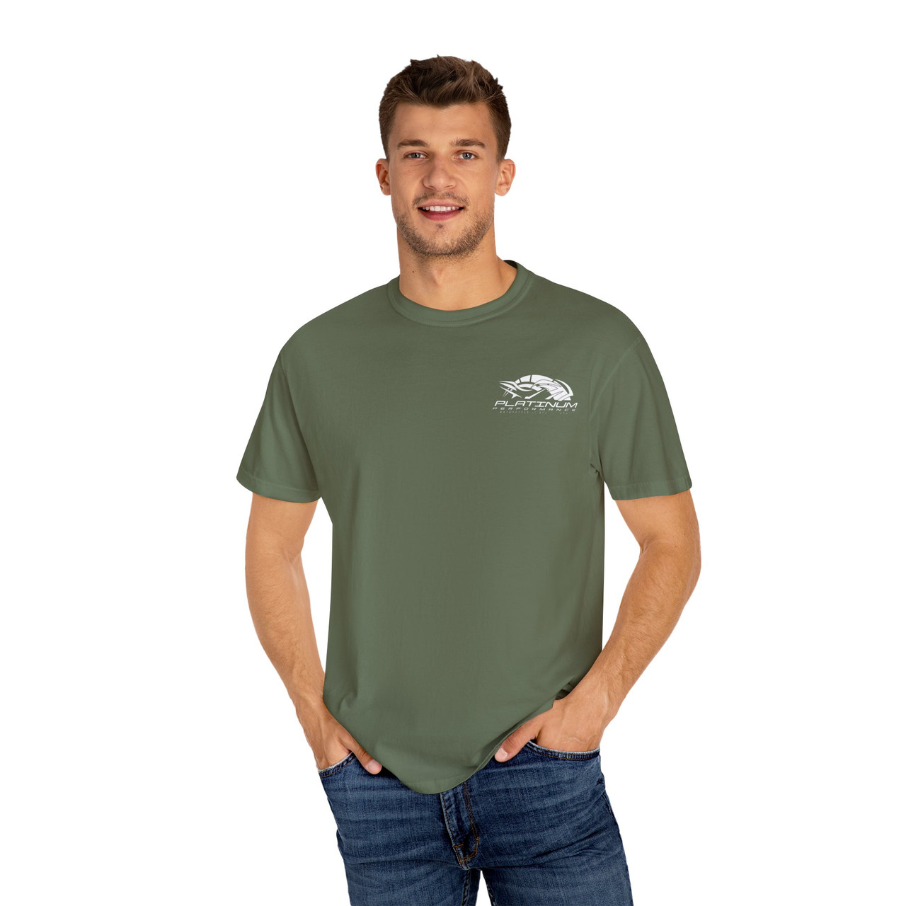 Platinum Performance Ride Safe Garment Dyed T-shirt (White Logo)