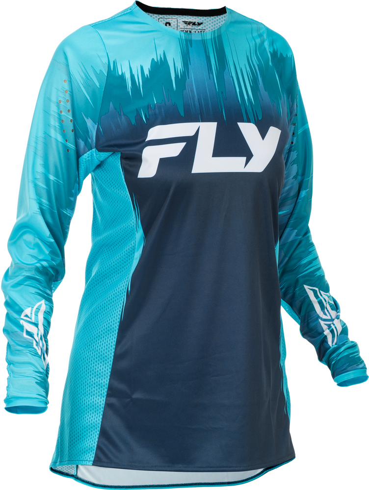 FLY RACING WOMEN'S LITE JERSEY AQUA/NAVY/WHITE