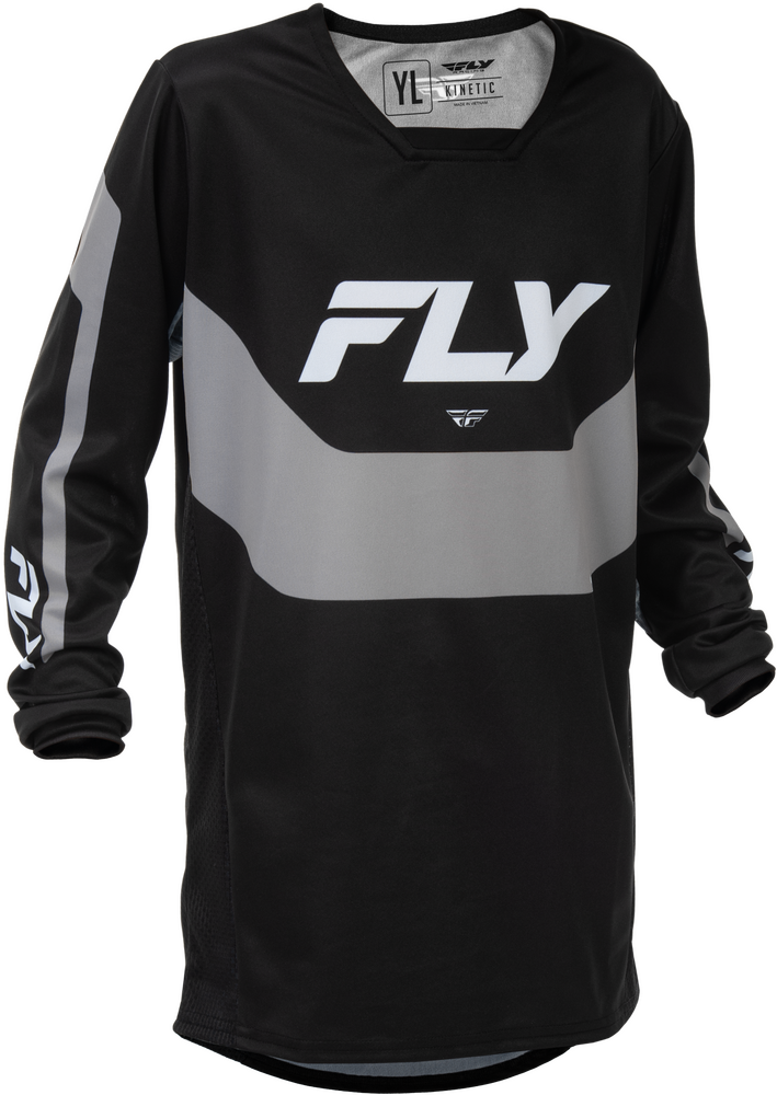 FLY RACING YOUTH KINETIC JERSEY BLACK/GREY YXL