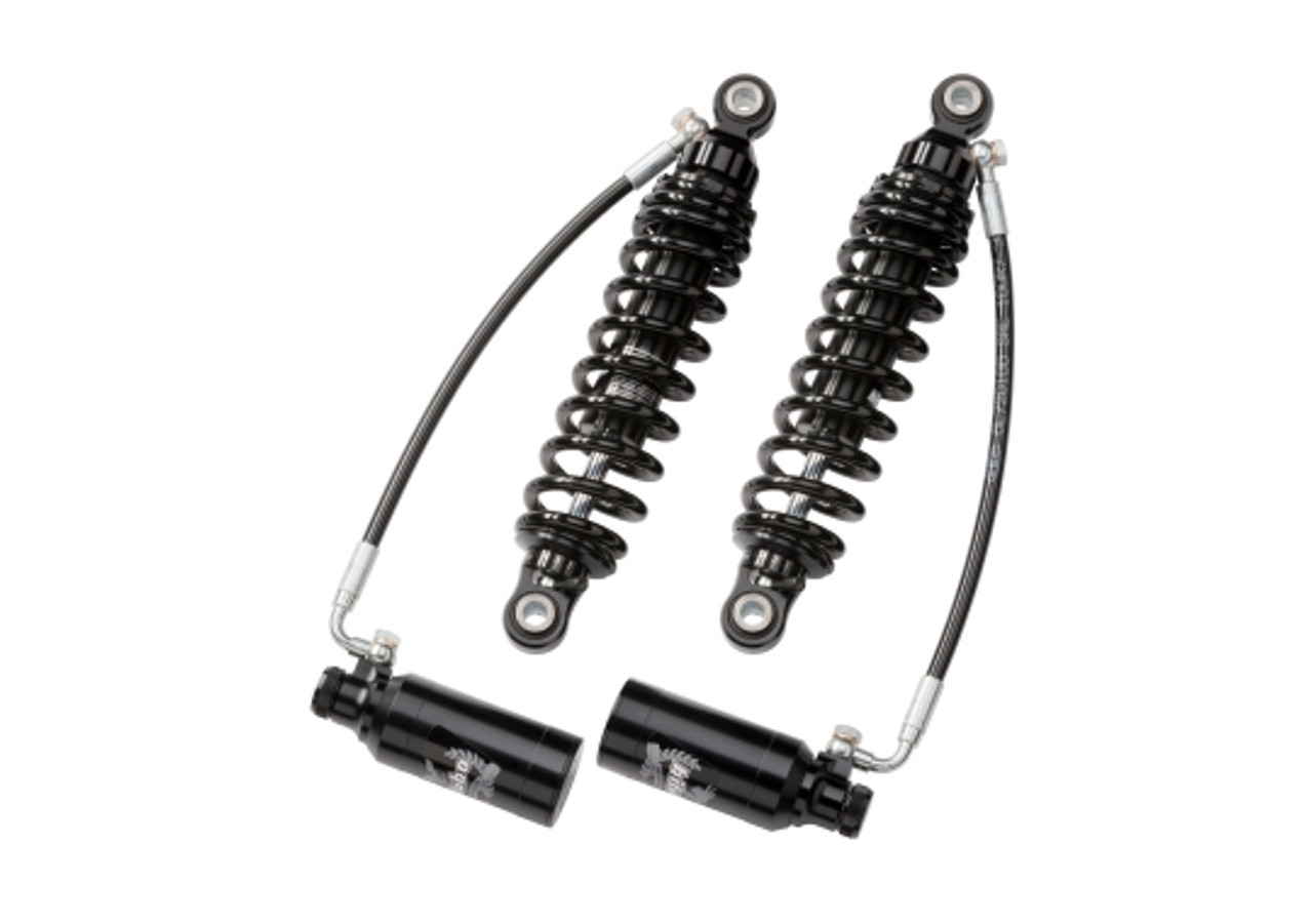 13in Bitubo WMM Twin Remote Rear Shock Set Black - Harley-Davidson Baggers Tour-Pak Equipped