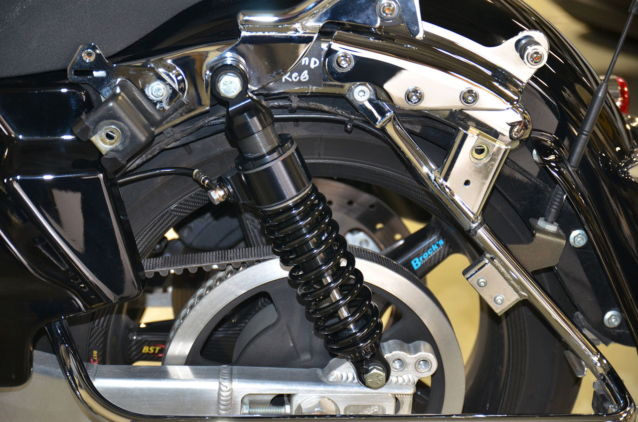12.85in Bitubo WME22V3 Rear Shock Set Black w/ Remote Adjustable Preload H-D Touring (14-20)