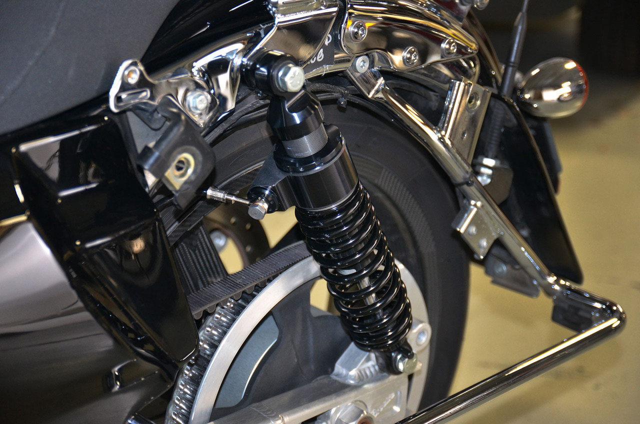 12.85in Bitubo WME22V3 Rear Shock Set Black w/ Remote Adjustable Preload H-D Touring (14-20)