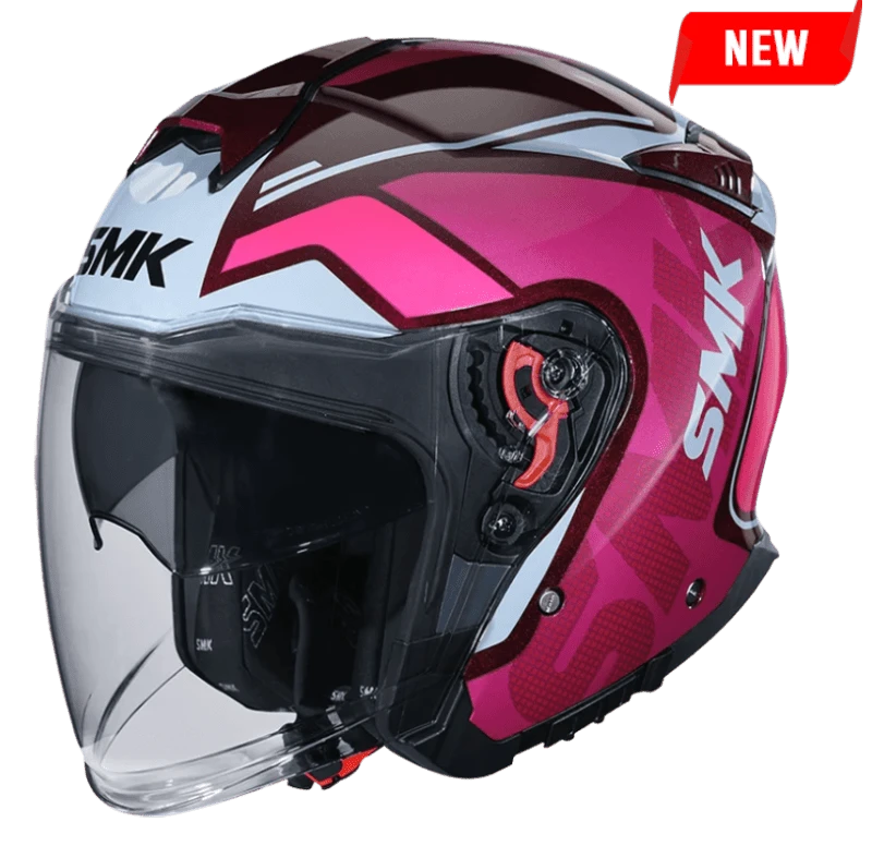 SMK OPEN-FACE GTJ TOURER GL363 PURPLE/BLACK/WHITE SIDE VIEW