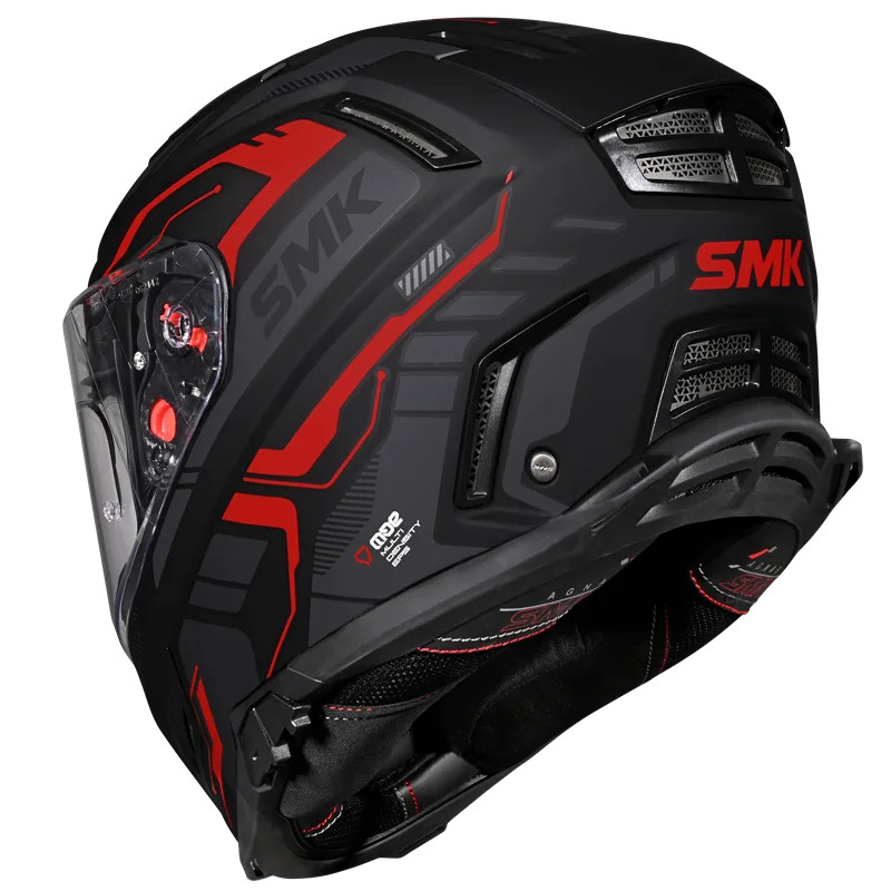 SMK FULL-FACE AGNAR TEKTRON MA263 BLACK/RED BACK-SIDE VIEW