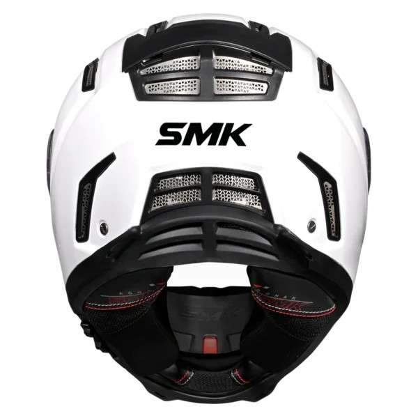 SMK FULL-FACE AGNAR SOLID GL100 WHITE/BLACK REAR VIEW