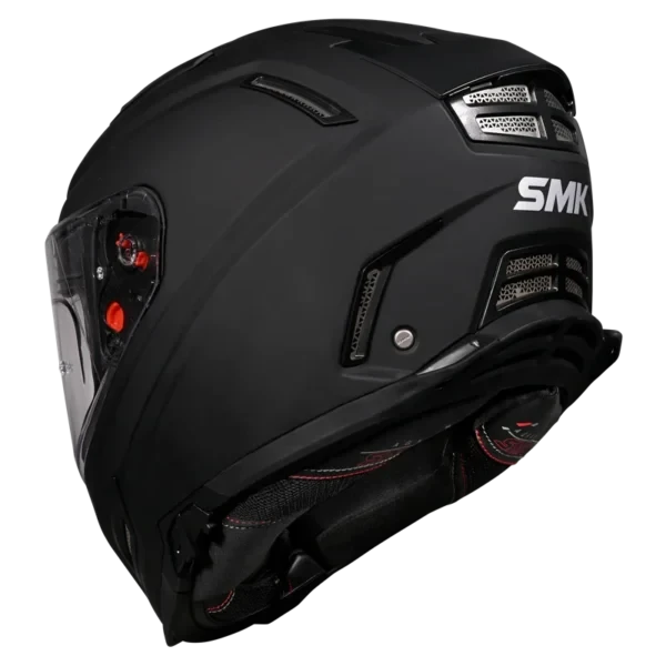 SMK FULL-FACE AGNAR SOLID MA200 MATTE BLACK BACK-SIDE VIEW