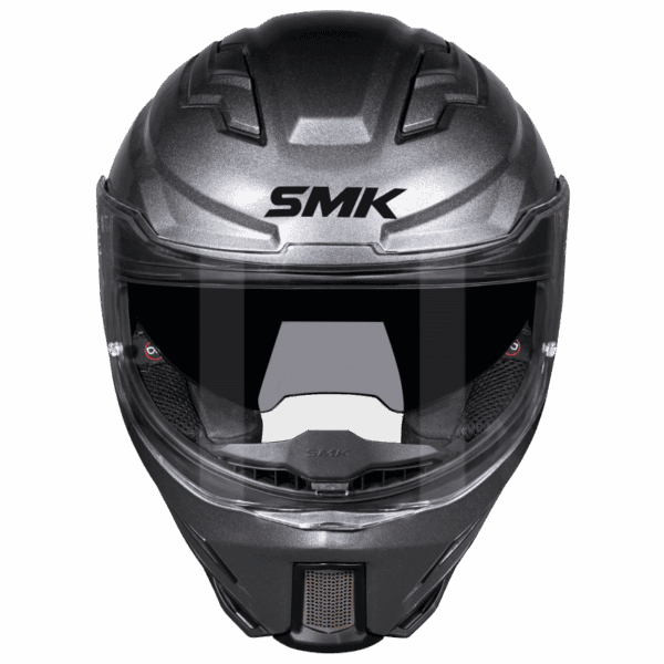 SMK FULL-FACE AGNAR SOLID GLDA600 CHROME/GREY FRONT VIEW