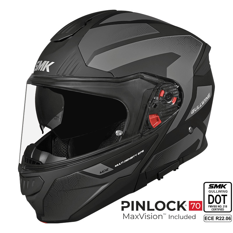 SMK FULL-FACE GULLWING SONIC MA266 BLACK/GREY SIDE VEW