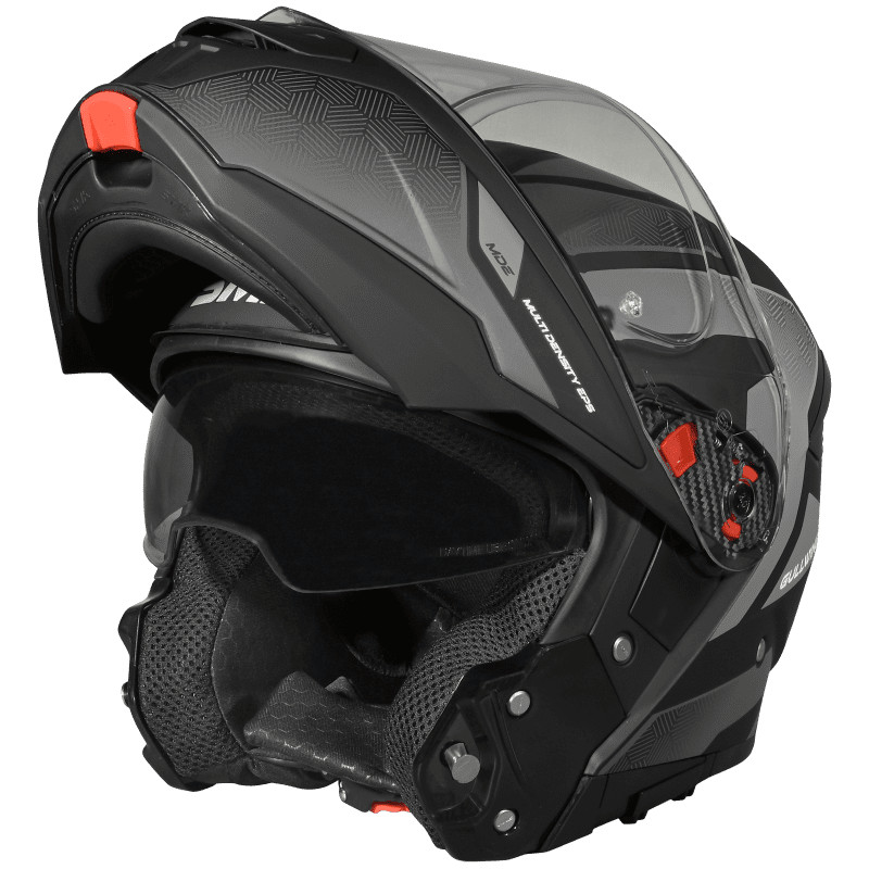 SMK FULL-FACE GULLWING SONIC MA266 BLACK/GREY FLIP-UP VEW