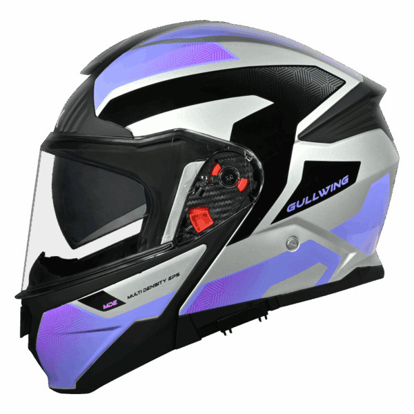 SMK FULL-FACE GULLWING SONIC GL652 PURPLE/BLACK/WHITE SIDE VIEW