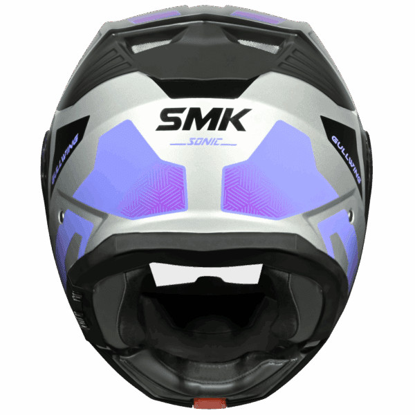 SMK FULL-FACE GULLWING SONIC GL652 PURPLE/BLACK/WHITE REAR VIEW