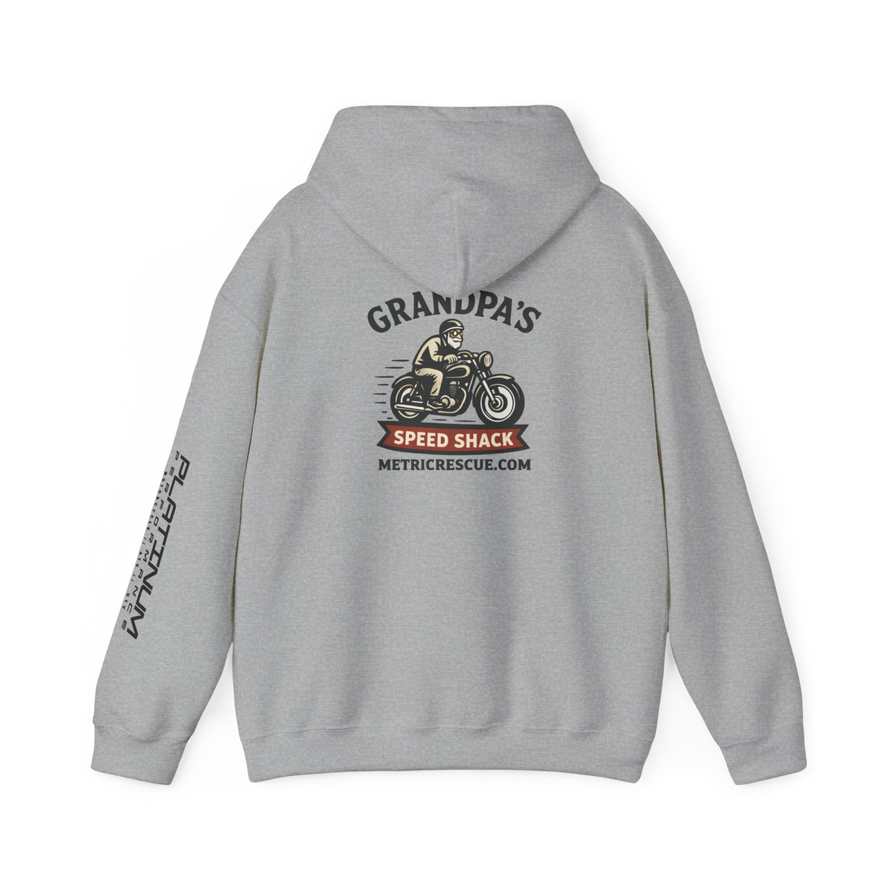 Grandpa’s Speed Shack Hoodie – Platinum Performance Motorcycle Sweatshirt