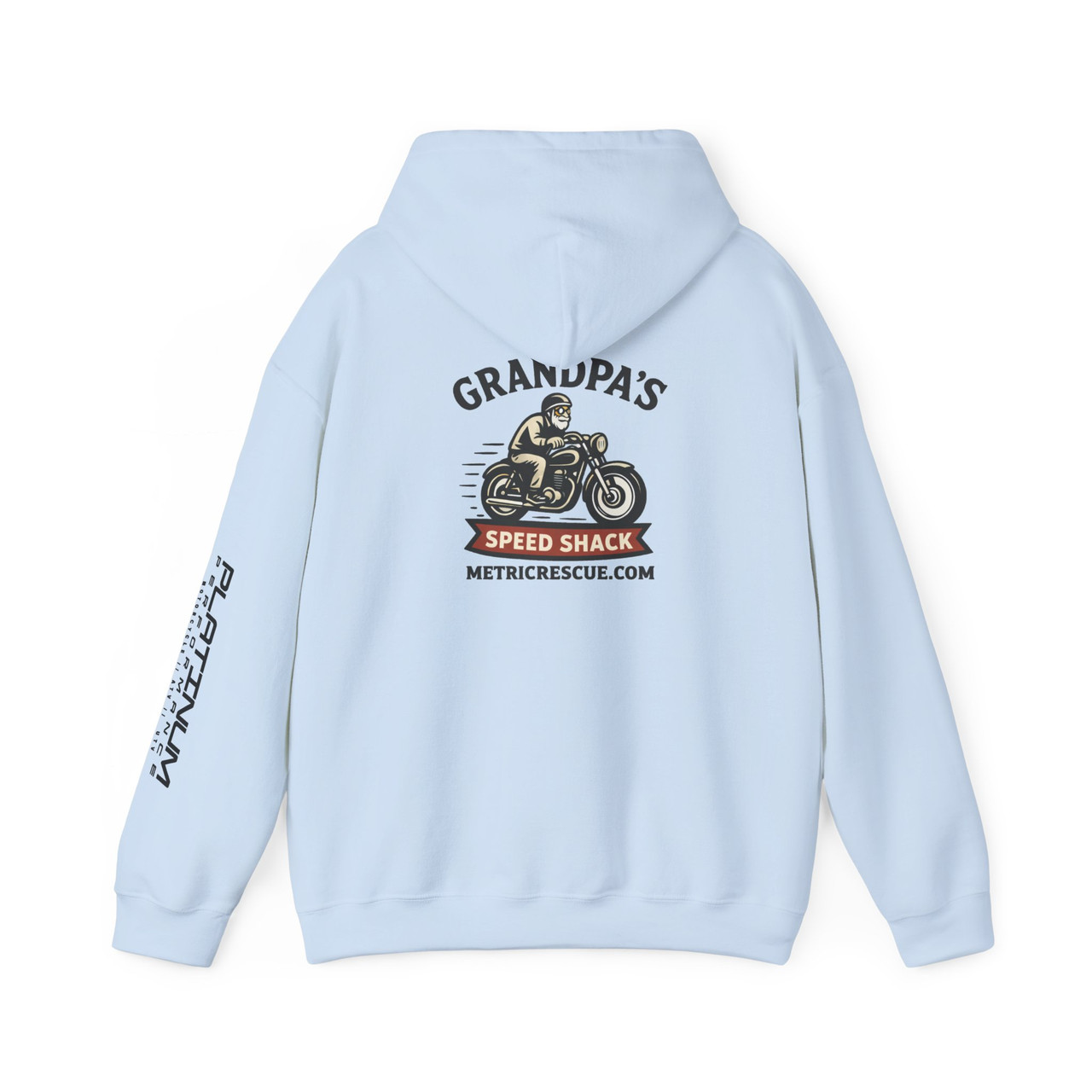 Grandpa’s Speed Shack Hoodie – Platinum Performance Motorcycle Sweatshirt