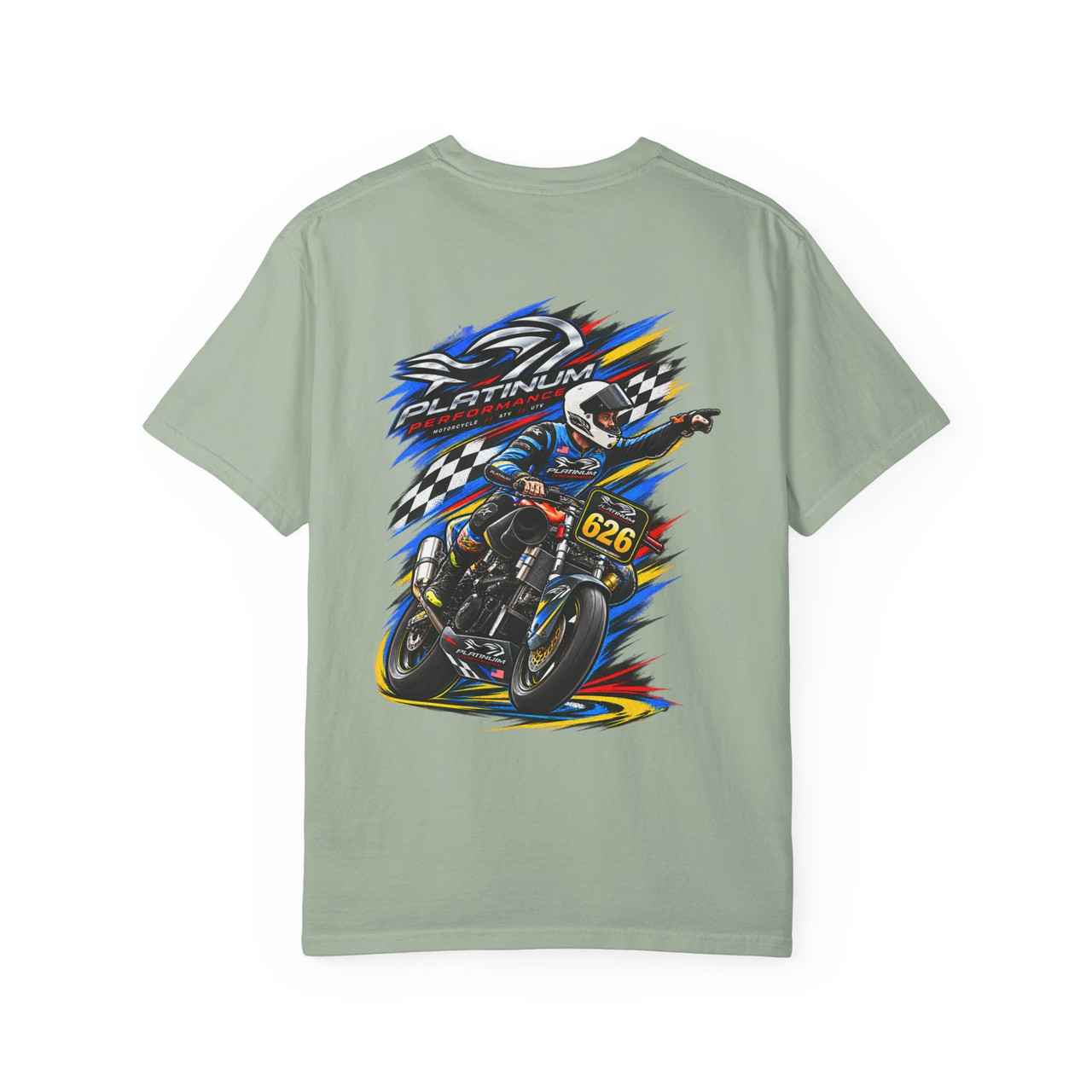 Motorcycle Racing T-Shirt — 'Platinum' Rider Graphic Tee