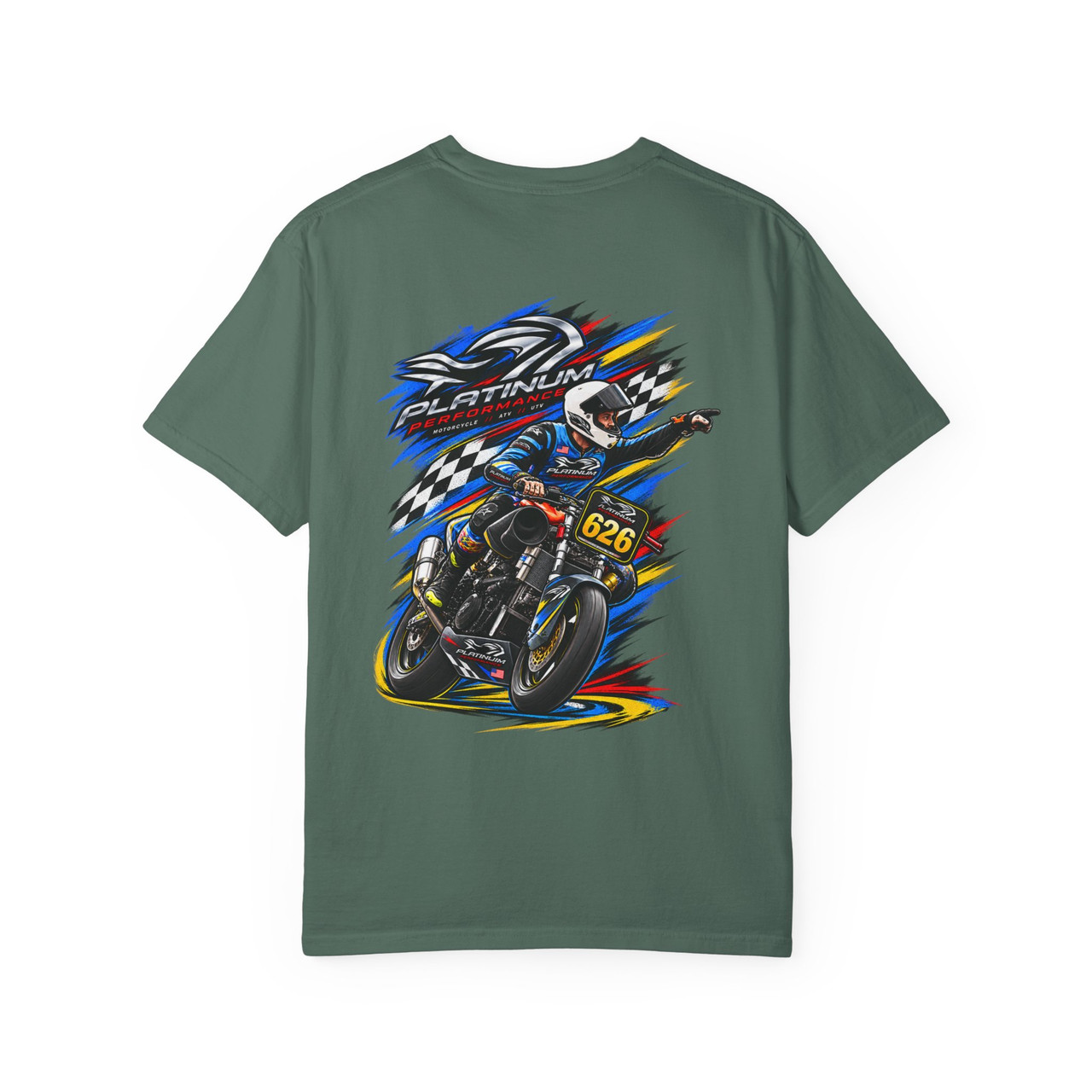 Motorcycle Racing T-Shirt — 'Platinum' Rider Graphic Tee