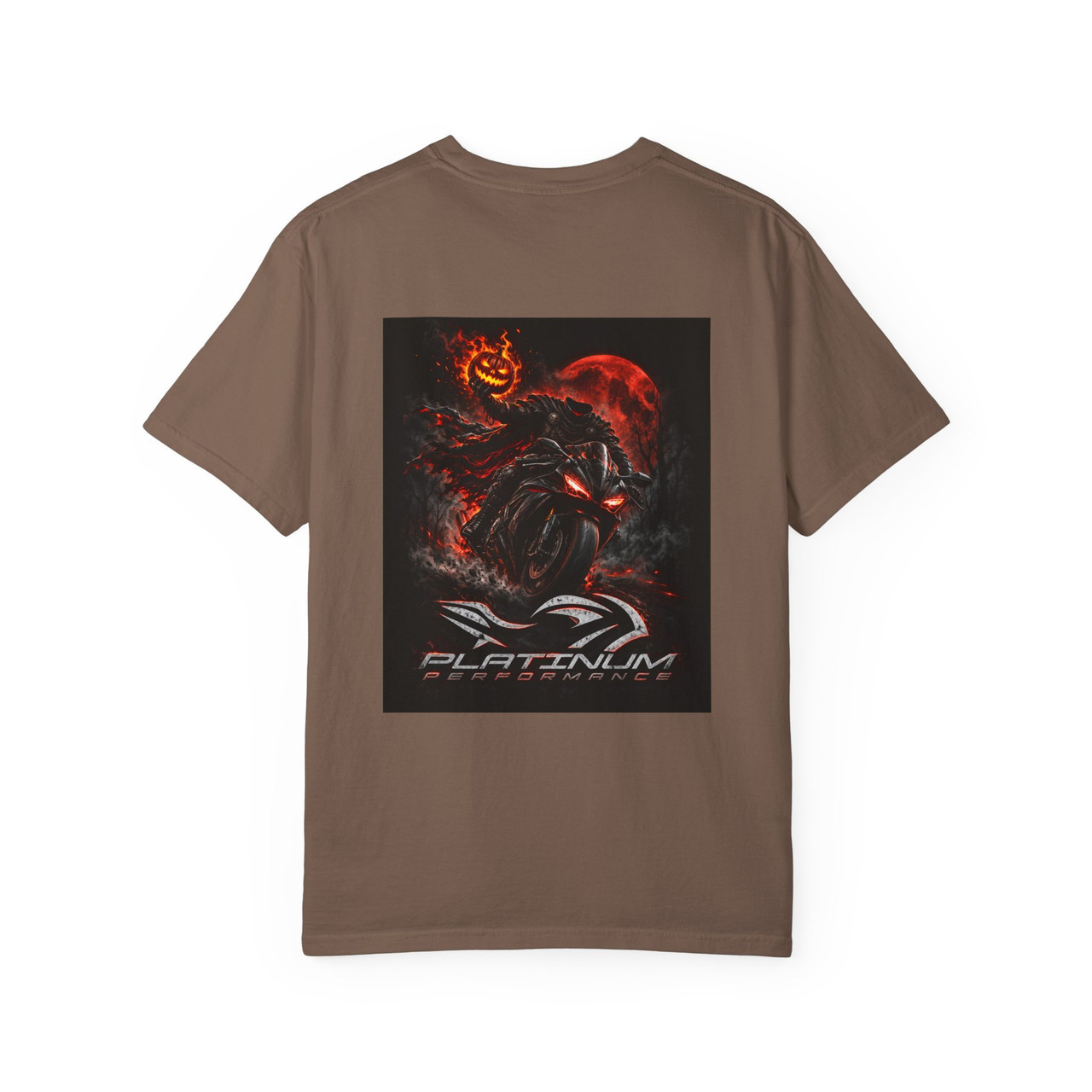 Halloween Demon Graphic T-Shirt — 'Platinum' Logo Front & Spooky Pumpkin Back