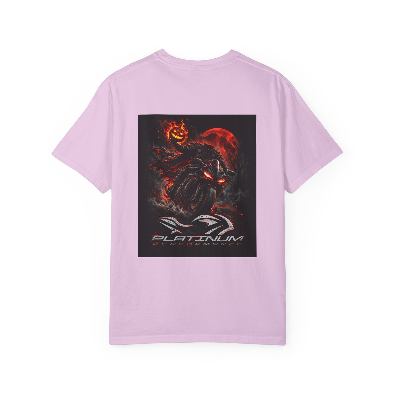 Halloween Demon Graphic T-Shirt — 'Platinum' Logo Front & Spooky Pumpkin Back