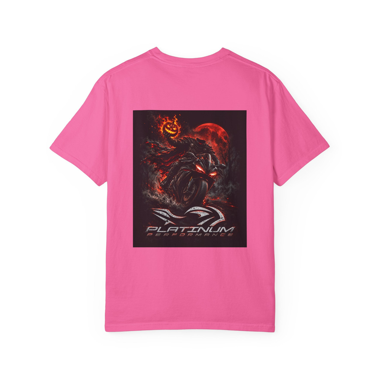 Halloween Demon Graphic T-Shirt — 'Platinum' Logo Front & Spooky Pumpkin Back