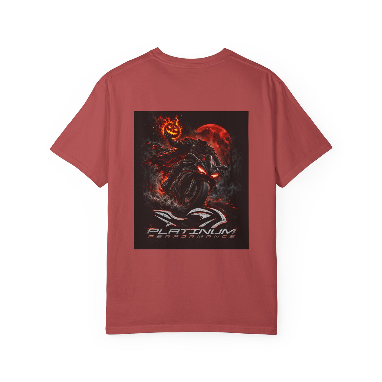 Halloween Demon Graphic T-Shirt — 'Platinum' Logo Front & Spooky Pumpkin Back