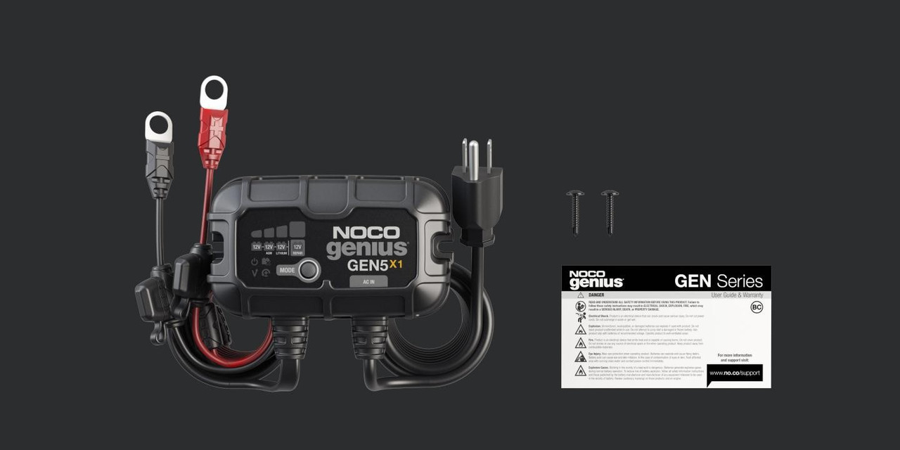 1-Bank, 5-Amp On-Board Battery Charger, Battery Maintainer, and Battery Desulfator