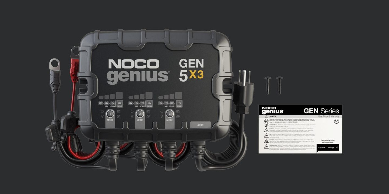 3-Bank, 15-Amp On-Board Battery Charger, Battery Maintainer, and Battery Desulfator